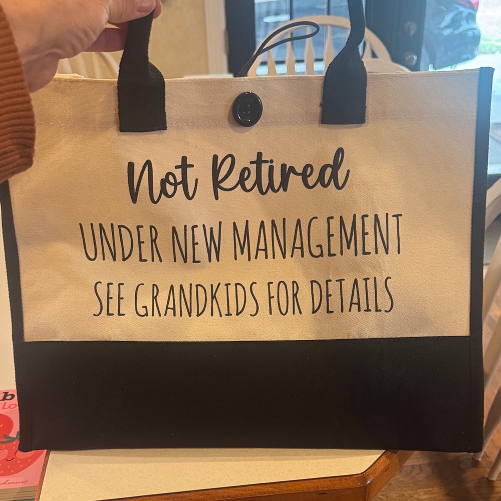 Black and White Tote Bag with Fun Quote